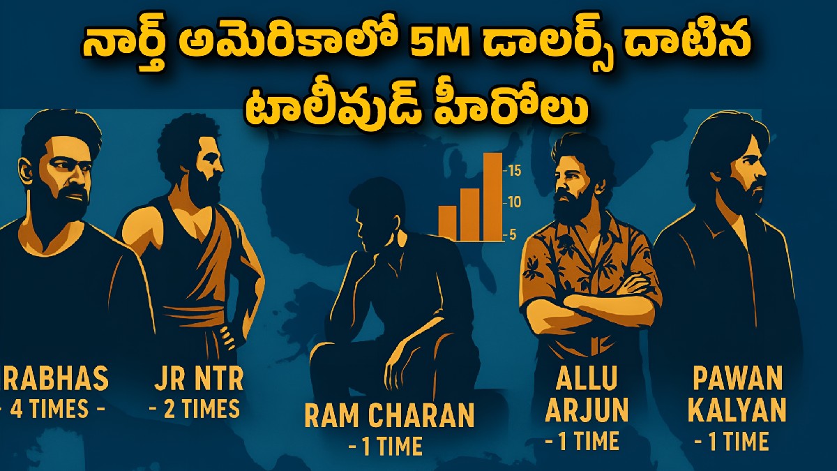 నార్త్ అమెరికాలో 5 మిలియన్ డాలర్స్ దాటిన టాలీవుడ్ హీరోలు.! ప్రభాస్ టాప్‌లో, పవన్ కళ్యాణ్ ఎంట్రీతో కొత్త రికార్డ్.!